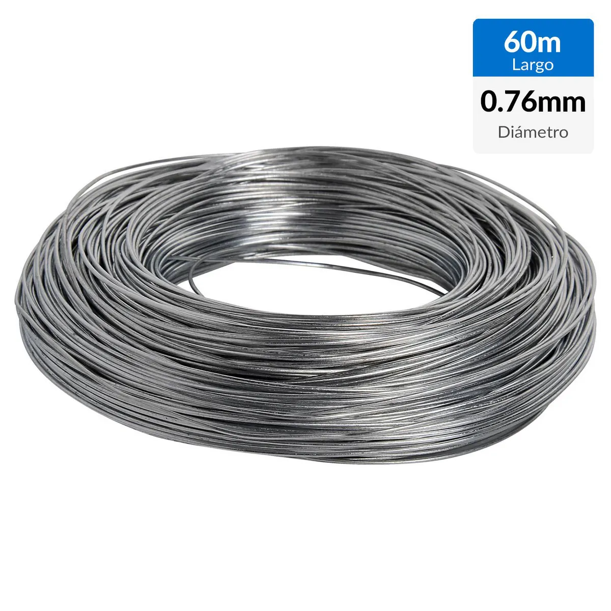 INCHALAM - Alambre Acero Galvanizado Multiuso Display #22 0.76 mm 60 m Gris