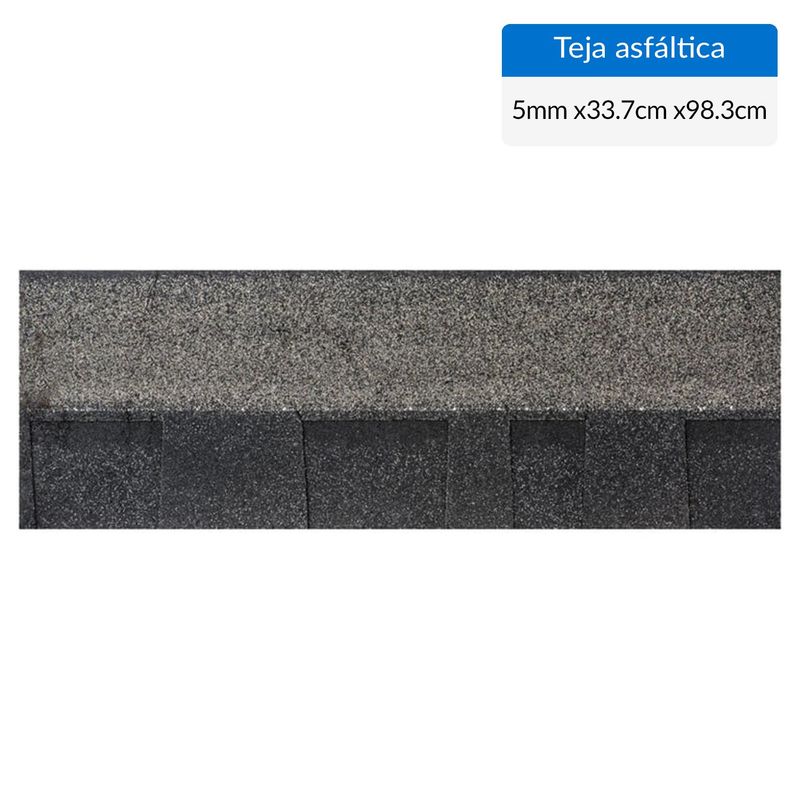 OWENS CORNING - Teja  Gravillada Asfalto 33.7x98.3 cm 5 mm Negro