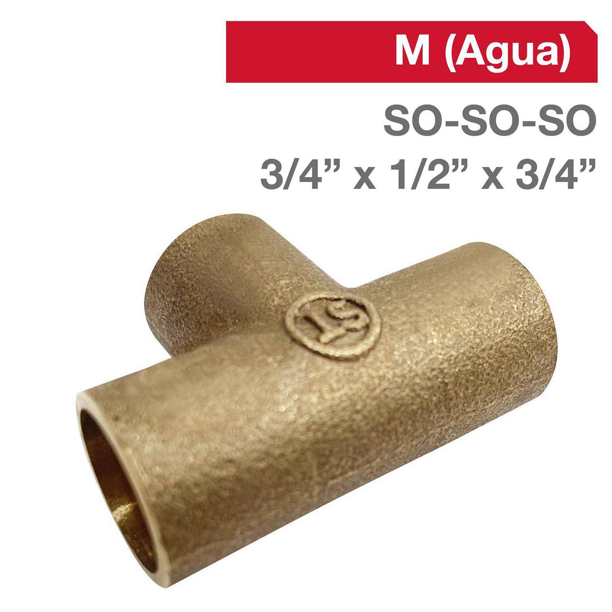 STRETTO - Tee Bronce SO/SO/SO 3/4" x 1/2" x 3/4" 1u