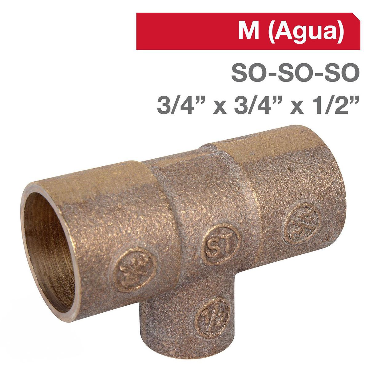 HUMBOLDT - Tee Bronce SO/SO/SO 3/4" x 3/4" x 1/2" 1u