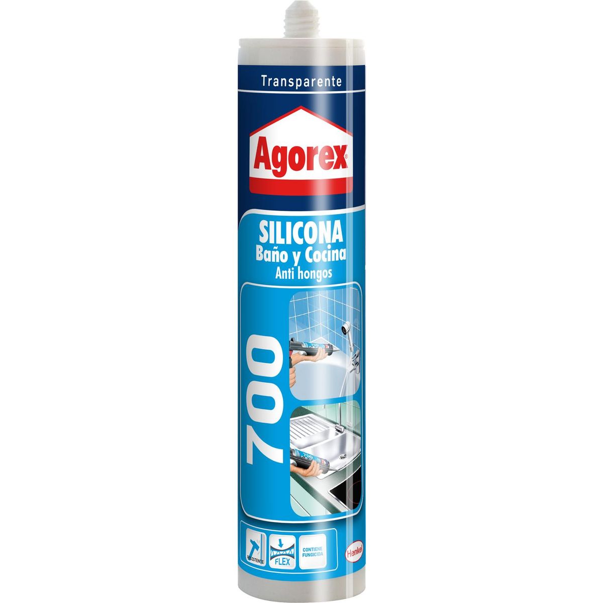 AGOREX - Silicona 700 Baño y Cocina Antihongos 300 ml Transparente 