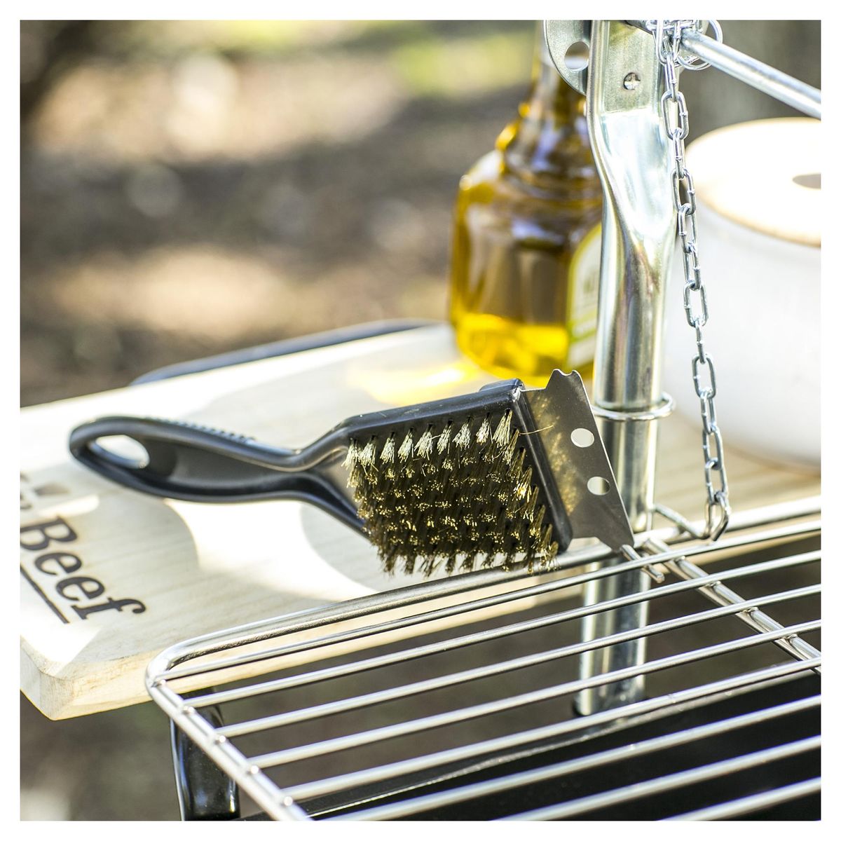 MR BEEF - Cepillo raspador para limpieza de parrilla
