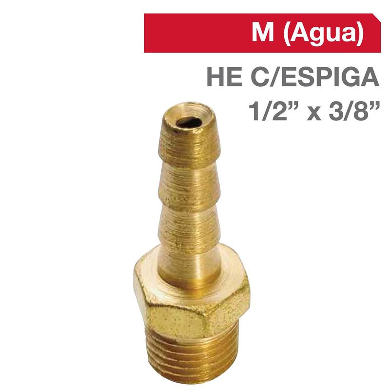 GRIFESA - Cachimba Bronce HE C/ESPIGA 1/2" x 3/8"  1u