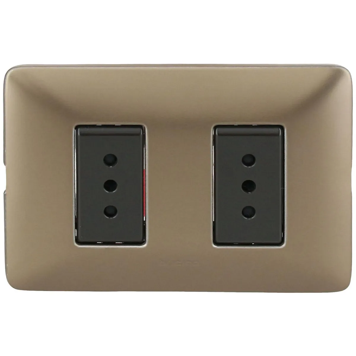 BTICINO - Tomacorriente Doble Armado 10A Titanio