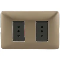 BTICINO - Tomacorriente Doble Armado 10A Titanio