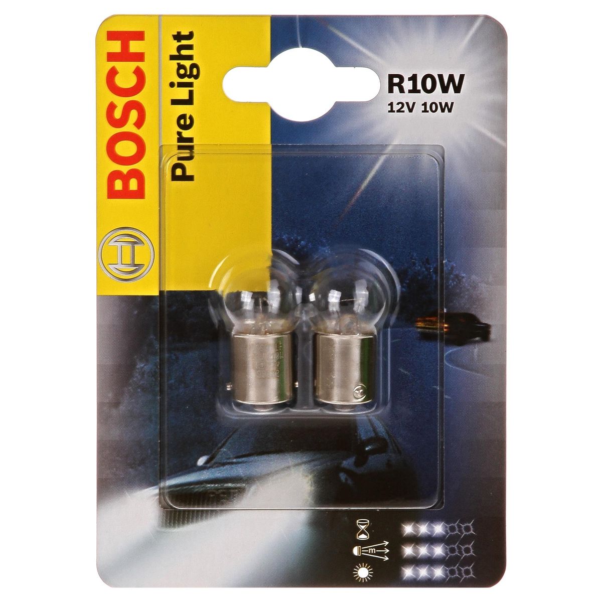 BOSCH - Set Ampolletas Auto Bosch R10w 12v 10w Halógena 2 Unidades