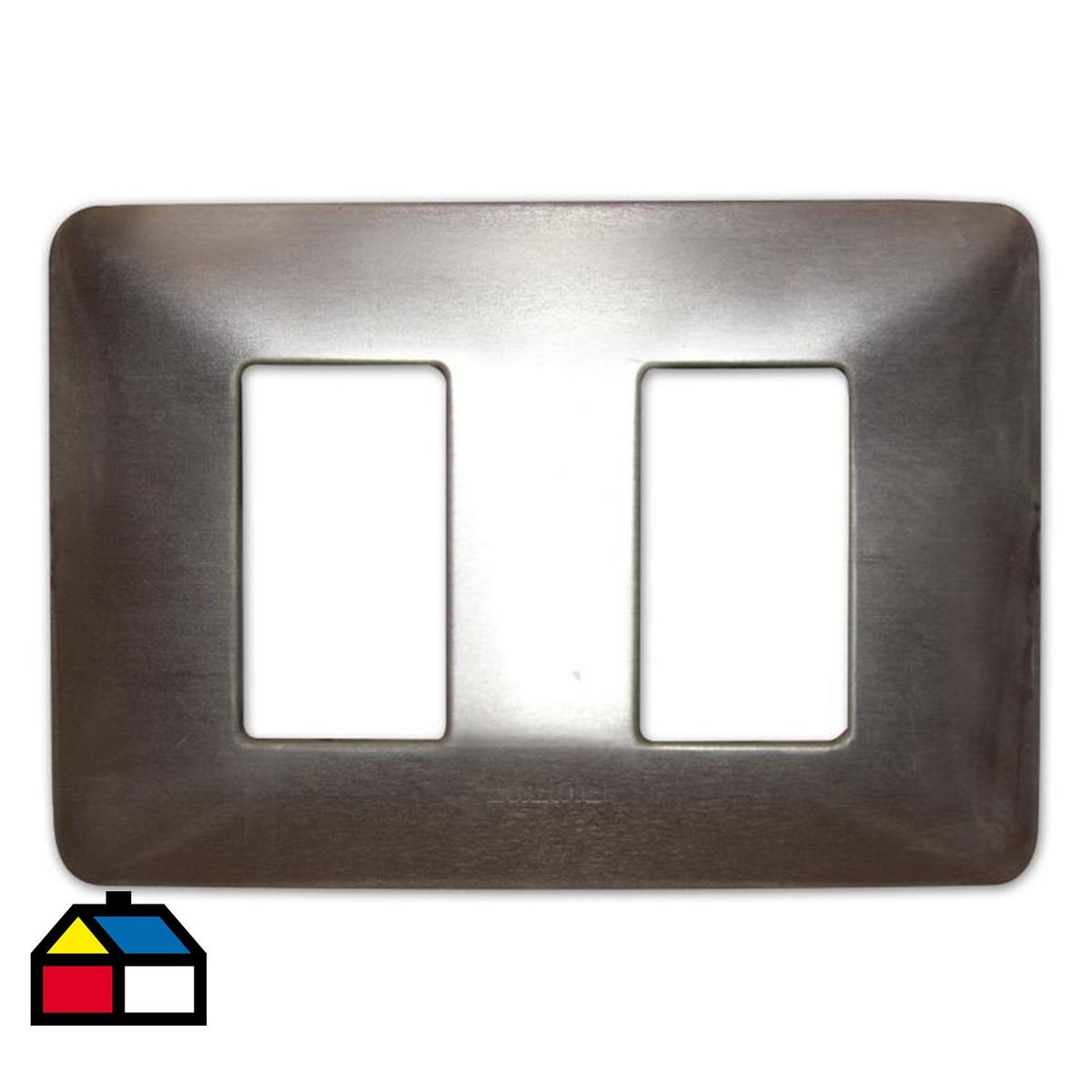 BTICINO - Placa 2 Módulos Doble Satinado