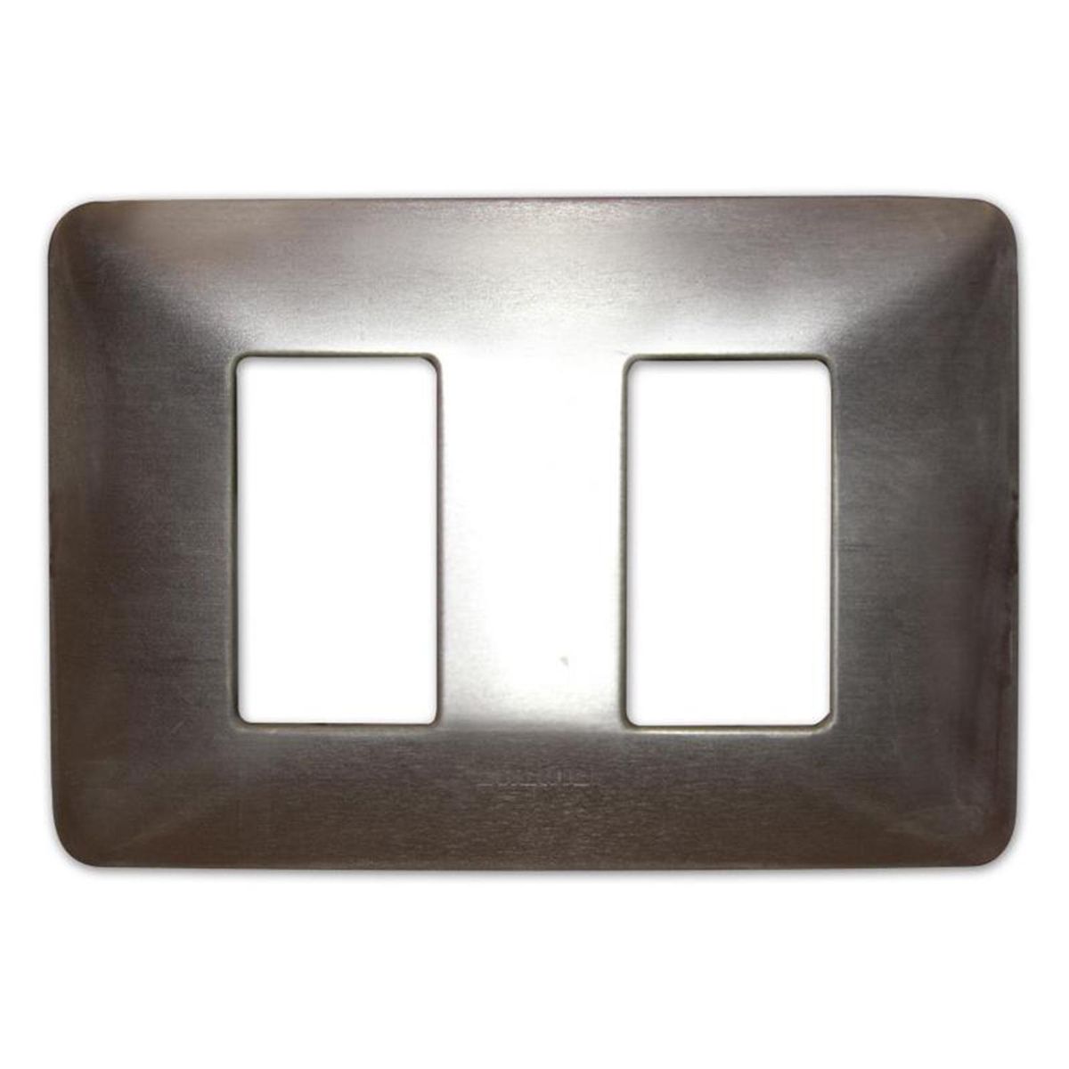 BTICINO - Placa 2 Módulos Doble Satinado