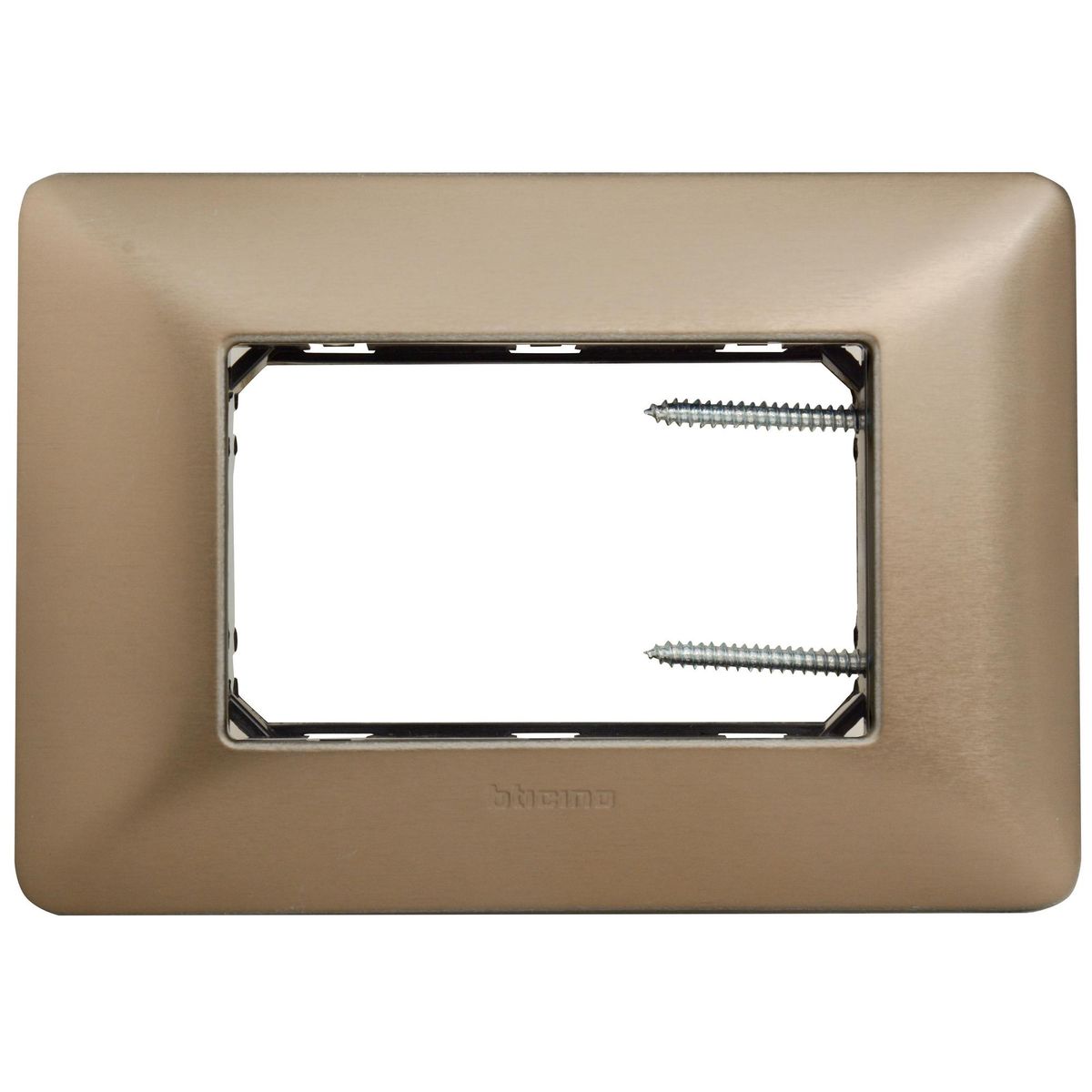 BTICINO - Placa 3 módulos titanio