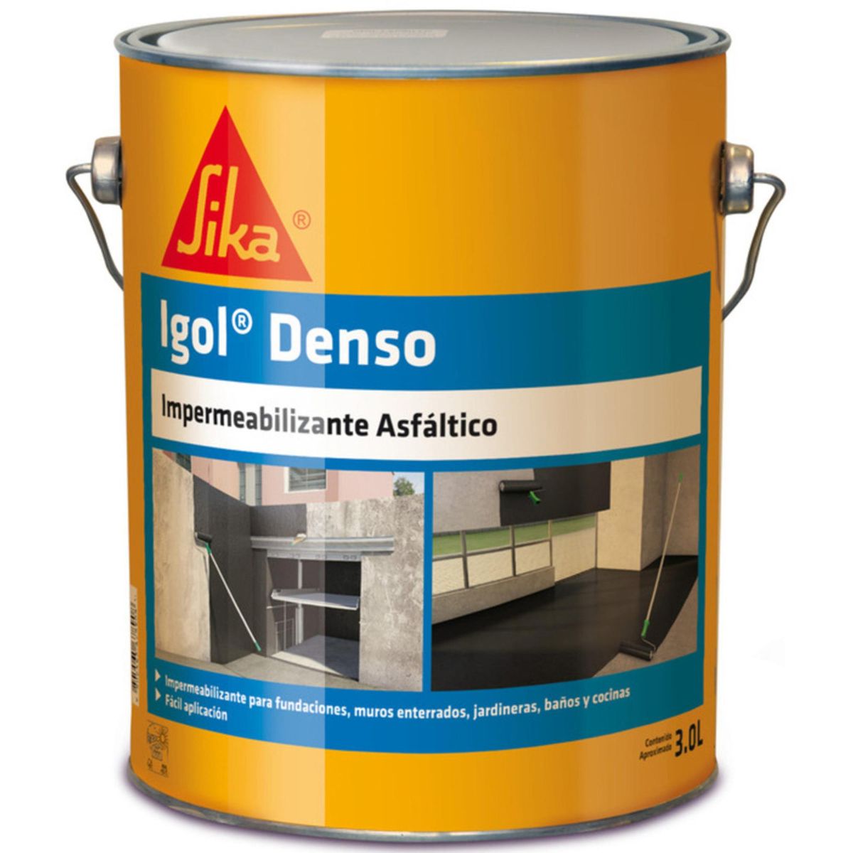 SIKA - Pintura Asfáltica Impermeable Igol Denso 3 litros