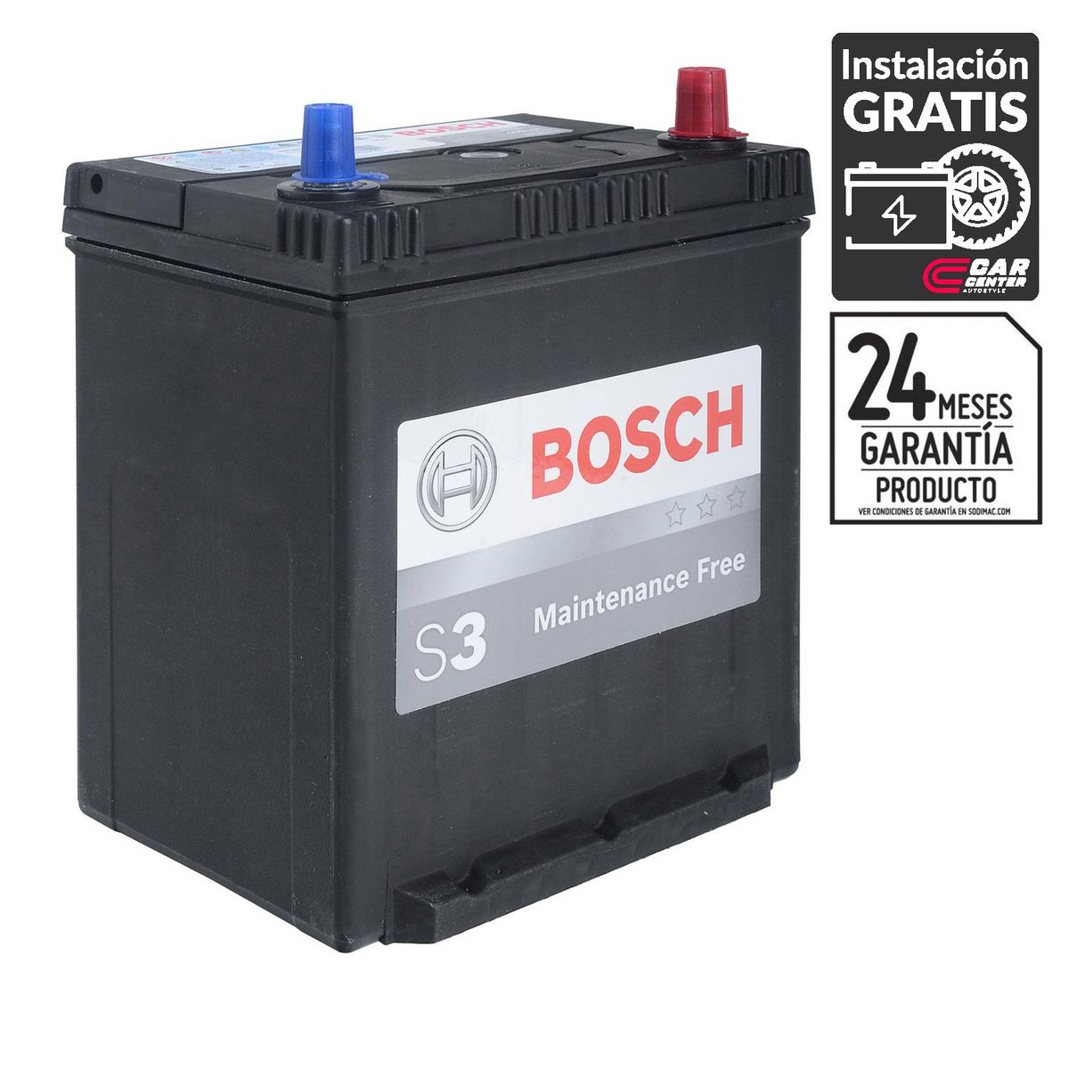 BOSCH - Batería de Auto 35 Ah Positivo Derecho 330 CCA