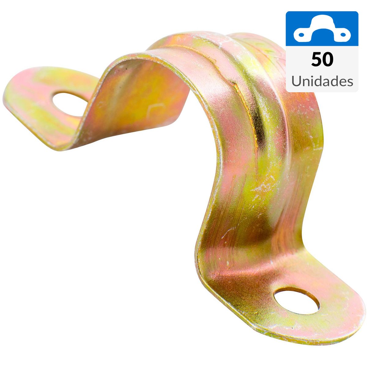 MEC - Set De Abrazaderas Metálicas Zincadas 16 Mm Para Fijación 50 Unidades