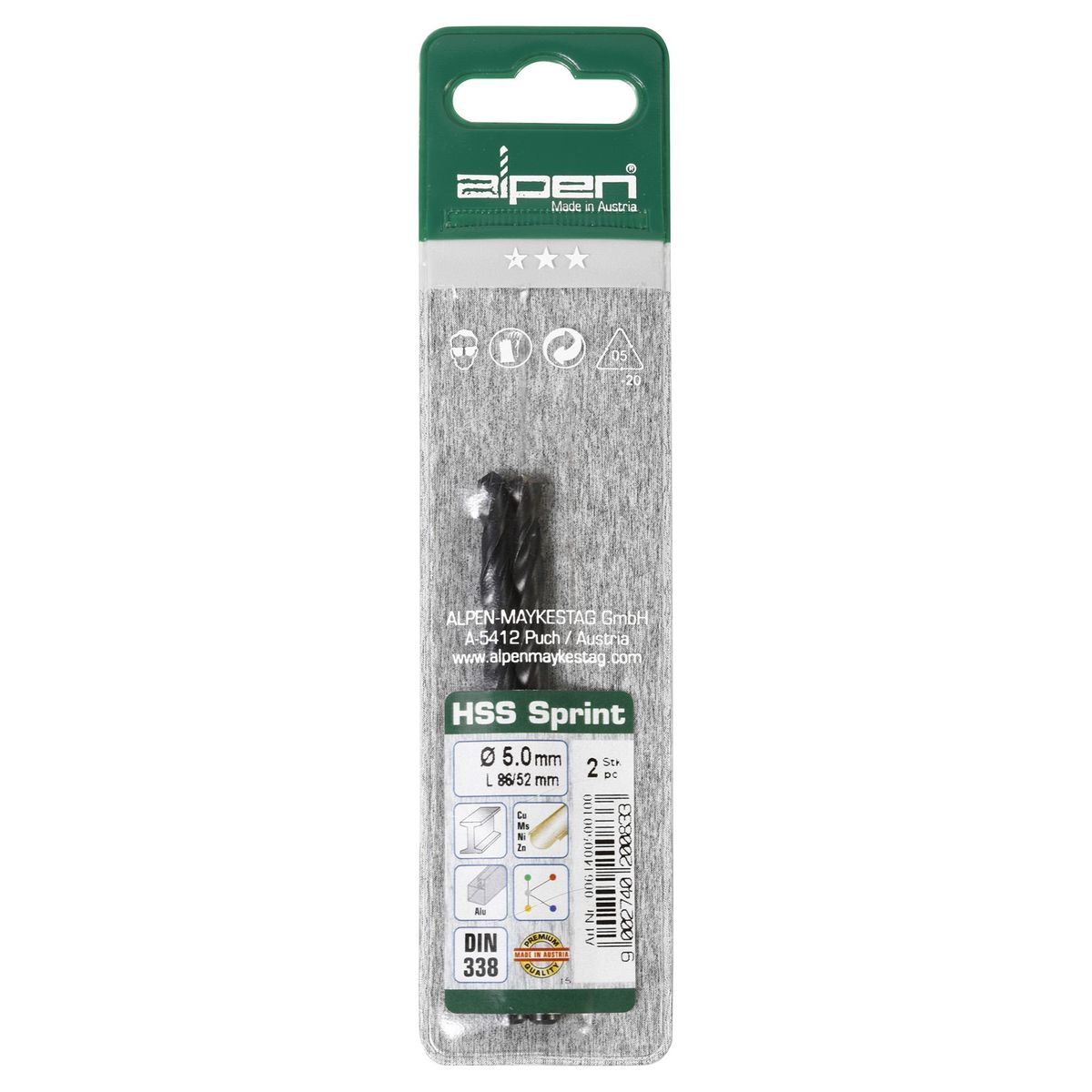 ALPEN - Broca HSS para metal 5x86 mm