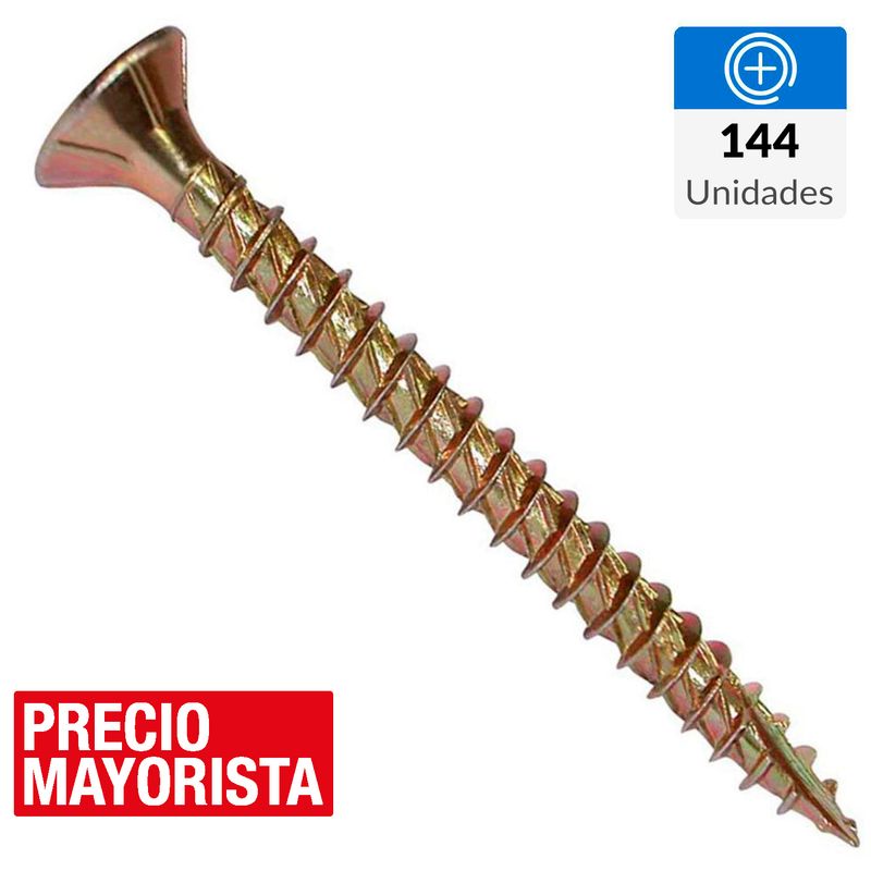 MAMUT - Tornillo Turbo screw Madera Cabeza Phillips Madera 25 mm 3.5 mm 144 Unidades