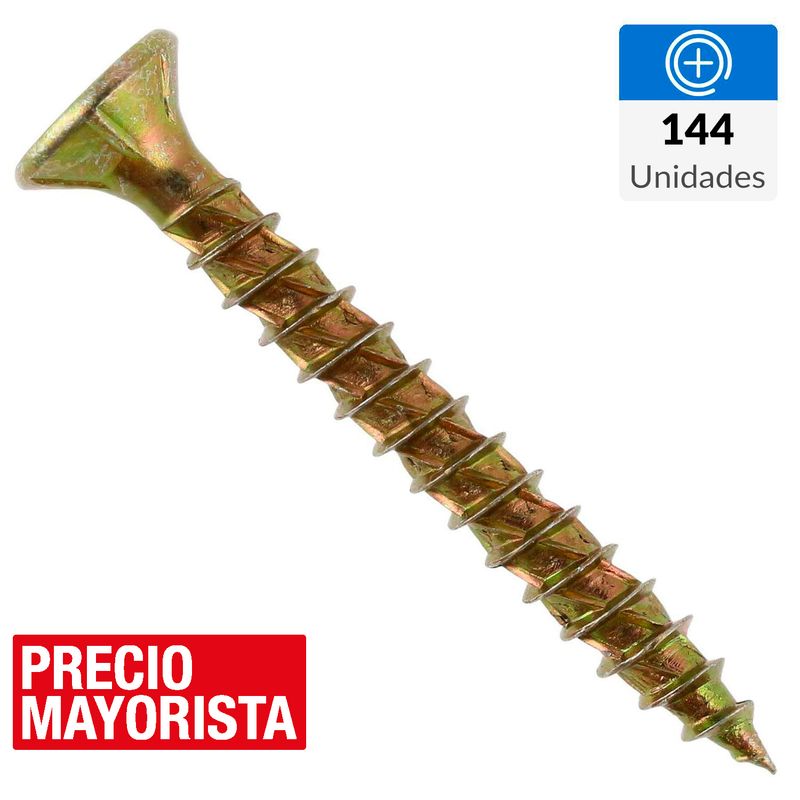 MAMUT - Tornillo Turbo screw Madera Cabeza Phillips Madera 30 mm 3.5 mm 144 Unidades
