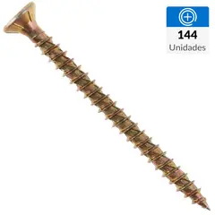 MAMUT - Tornillo Tirafondo Cabeza Phillips Madera 50 mm 4 mm 144 Unidades