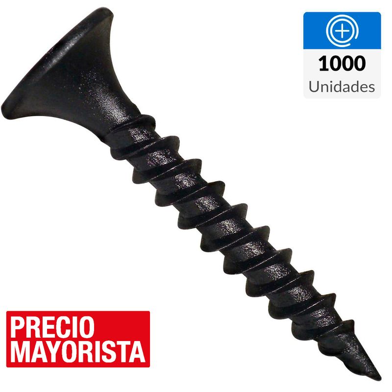 MAMUT - Tornillo Autoperforante Cabeza Phillips Yeso-Cartón 1 " 6 mm 1000 Unidades