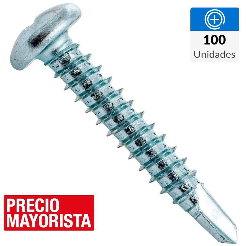 MAMUT - Tornillo Autoperforante Cabeza Phillips Metal 1 " 8 mm 100 Unidades