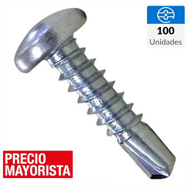 MAMUT - Tornillo Autoperforante Cabeza Phillips Metal 1-1/2 " 10 mm 100 Unidades