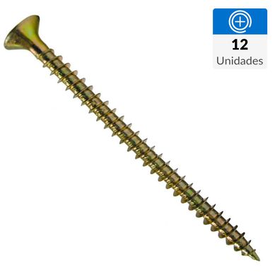 Tornillo Tirafondo Cabeza Phillips Madera 16 mm 3 mm 12 Unidades