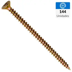 MAMUT - Tornillo Tirafondo Cabeza Phillips Madera 75 mm 4.5 mm 144 Unidades