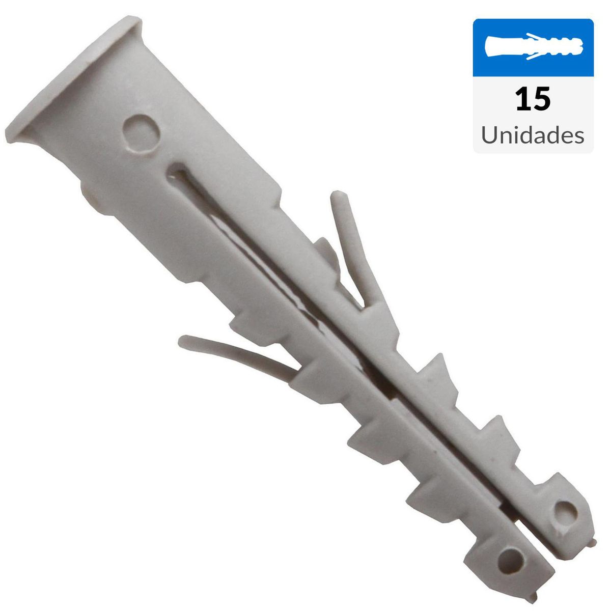 FIXSER - Tarugo de nylon con tope M6 15 unidades