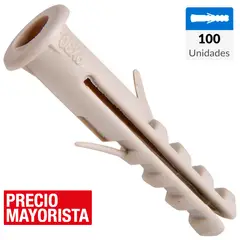 FIXSER - Tarugo de nylon con tope M6 100 unidades