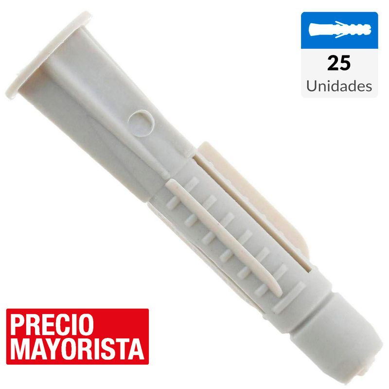FIXSER - Tarugo de nylon multiuso M6 25 unidades
