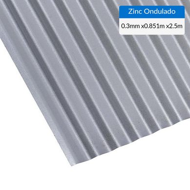 0.30x851x2500mm Plancha Acanalada Onda zinc gris Recubrimiento AZM150