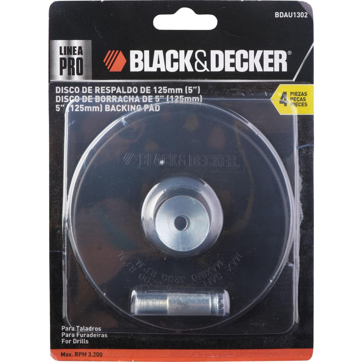 BLACK+DECKER - Plato De Goma 125 Mm Para Taladro