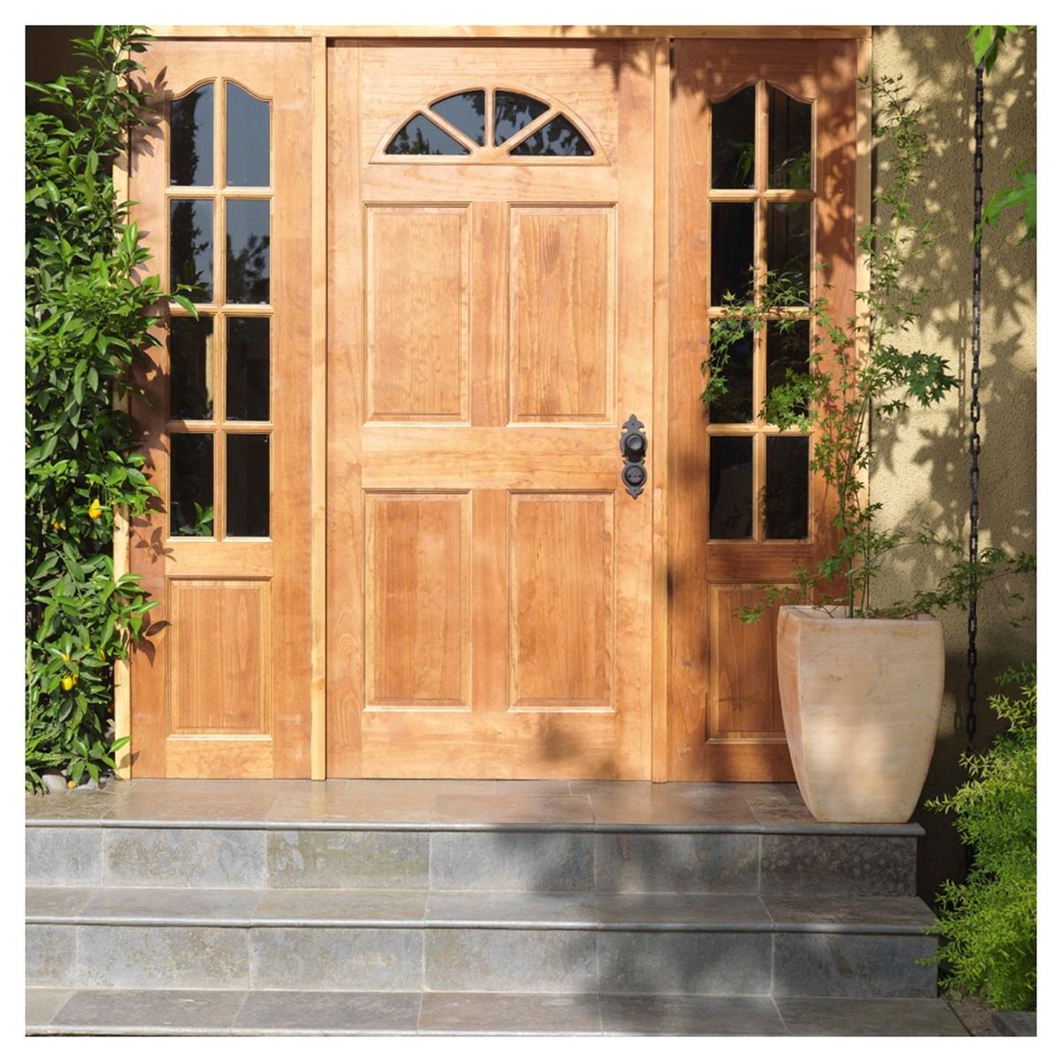 HOLZTEK - Puerta Pino Ibiza Media Luna con vidrio