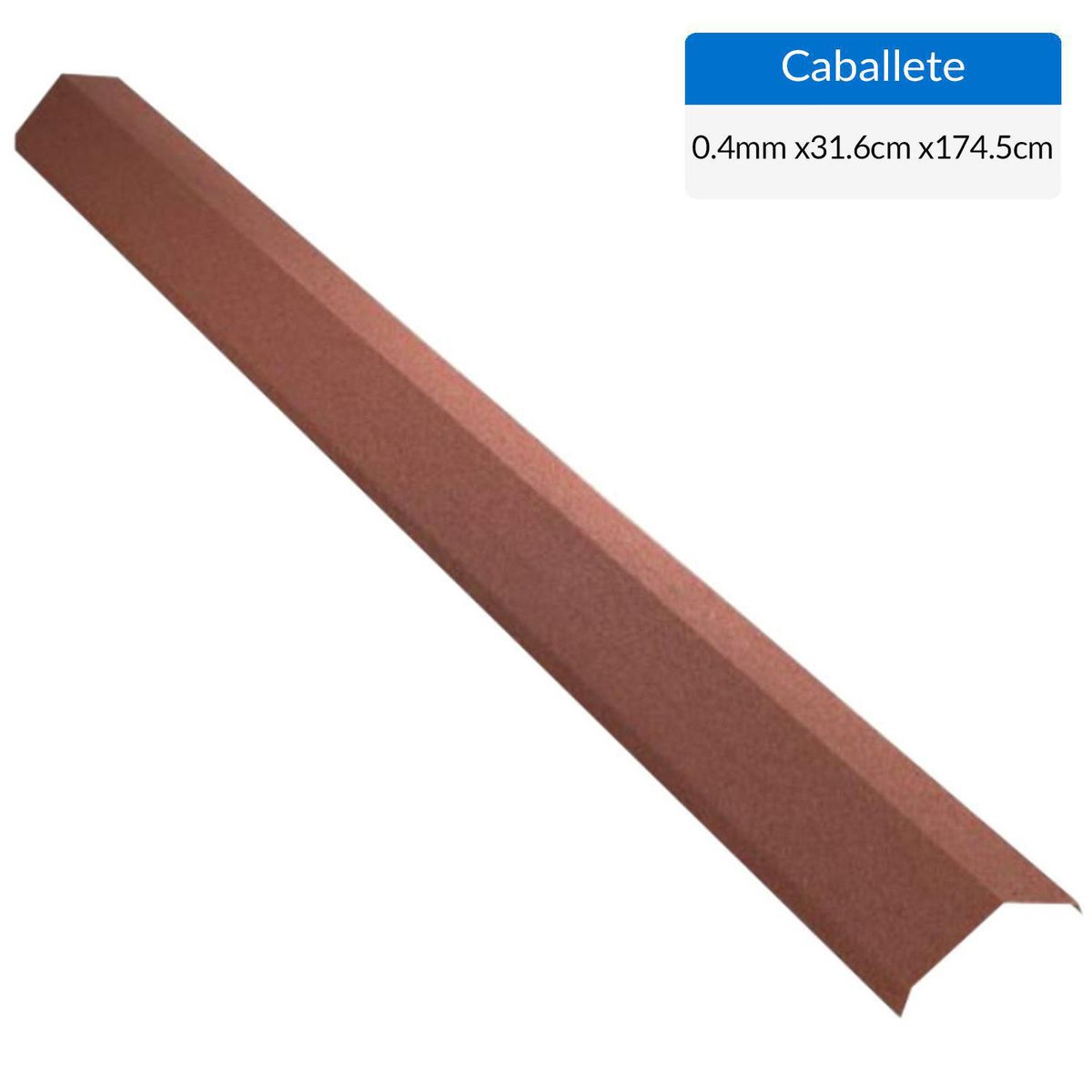 INPPA - Caballete Recto Gravillado Inppatex Acero 0.316x1.745 m 0.4 mm Rojo