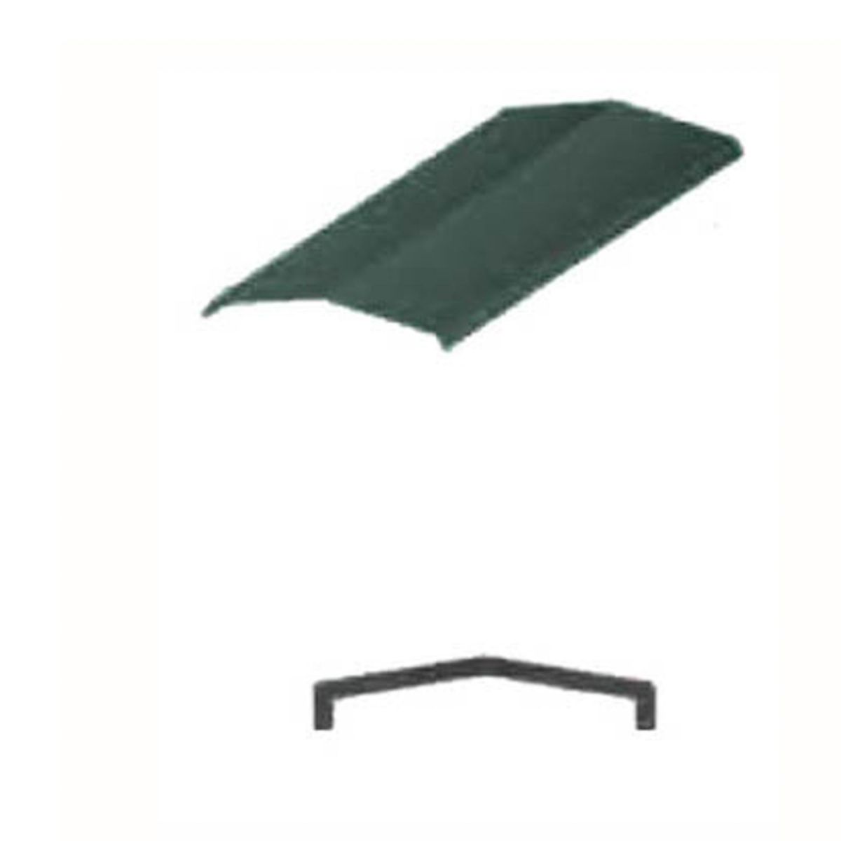 INPPA - Caballete Recto Gravillado Inppatex Acero 40.5x174.5 m 0.4 mm Verde/Negro