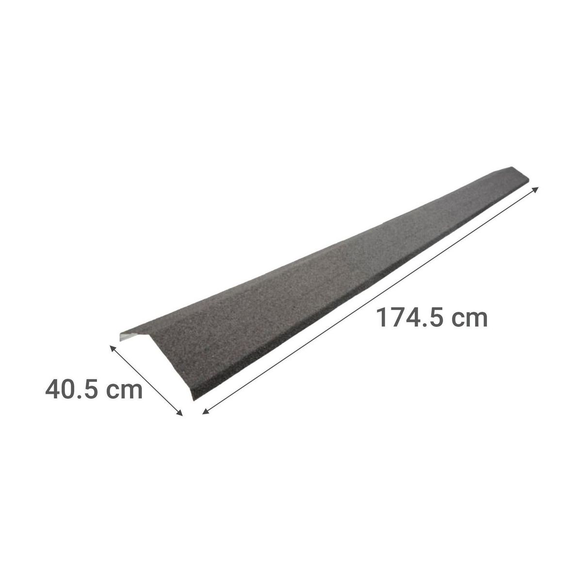 INPPA - Caballete Recto Gravillado Inppatex Acero 0.405x1.745 m 0.5 mm Negro