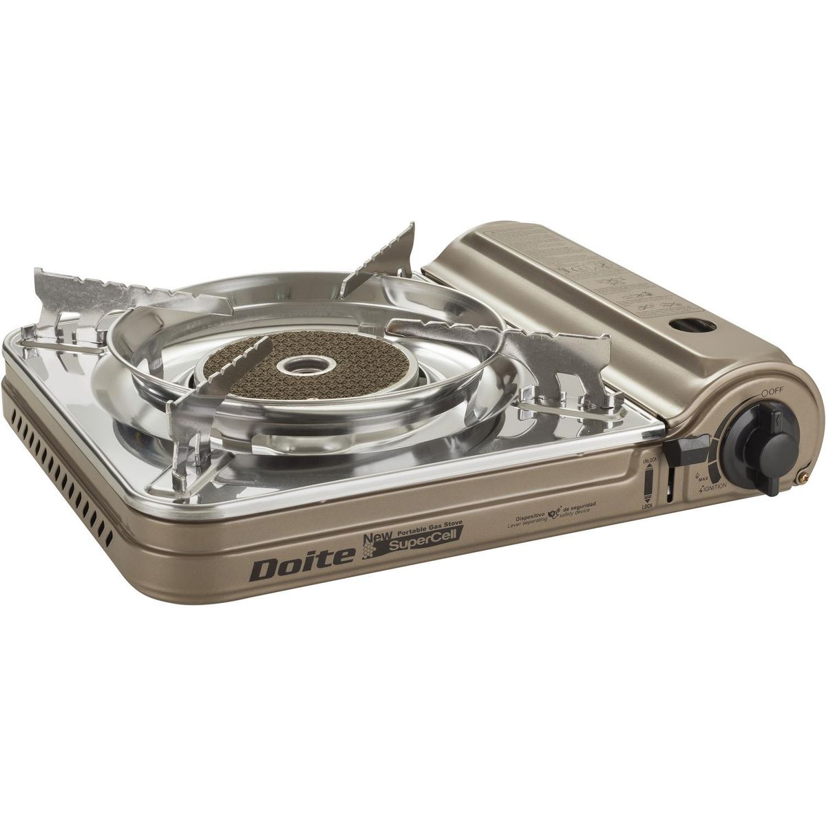 DOITE - Cocinilla para Camping New Supercell Gas 1 Quemador(es) 27.7x32.6x9.1 cm Beige