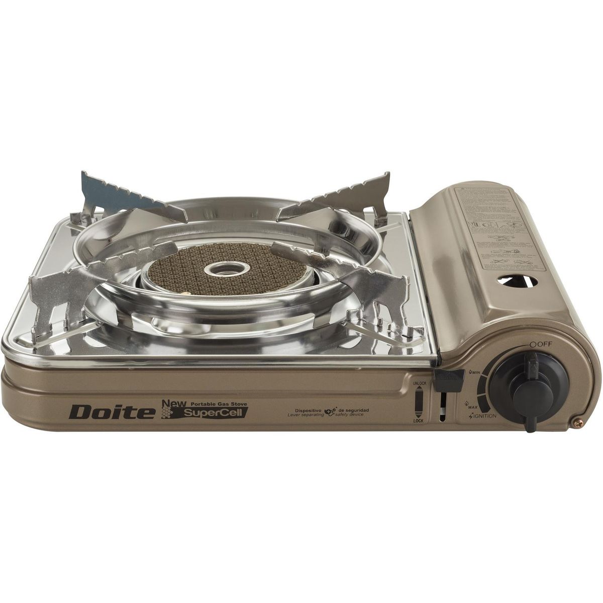 DOITE - Cocinilla para Camping New Supercell Gas 1 Quemador(es) 27.7x32.6x9.1 cm Beige