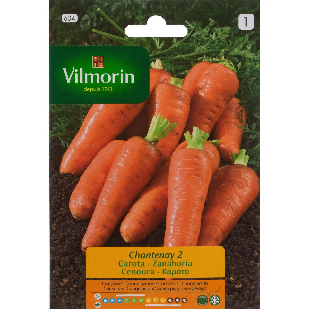 VILMORIN - Semilla Zanahoria Chantenay 4 gr Sachet
