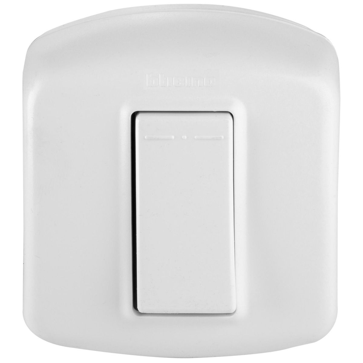 BTICINO - Interruptor Simple (9/12) Sobrepuesto 10A Blanco