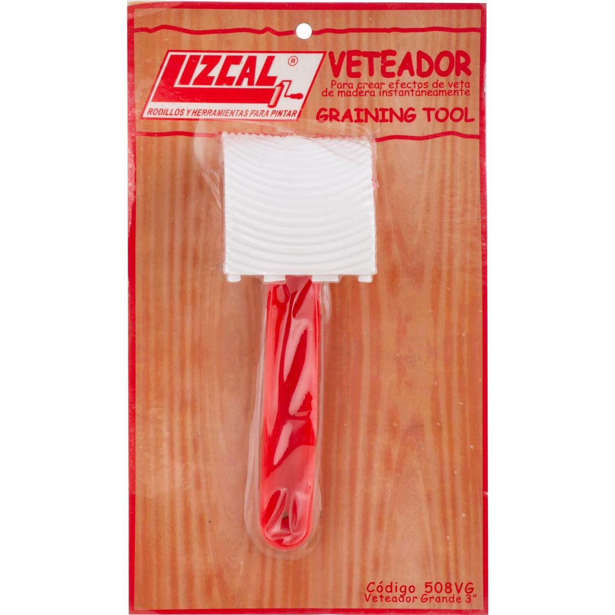 LIZCAL - Veteador Madera 2 pulgadas. Blanco/rojo