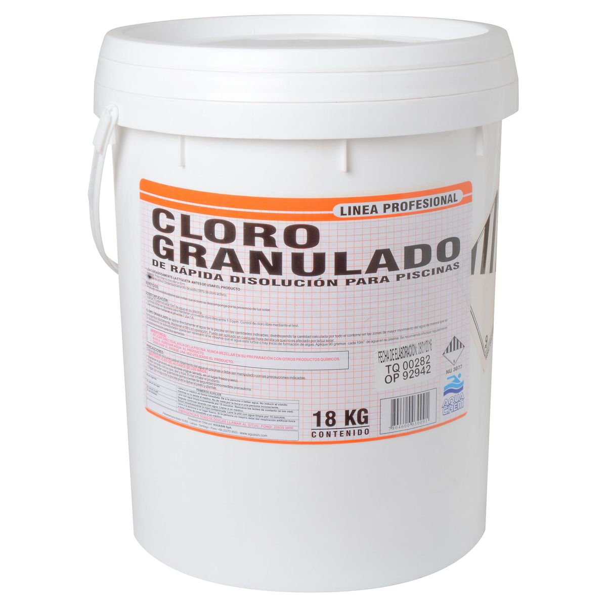 AQUACHEM - Cloro para Piscinas Granulado 18 kg Tineta