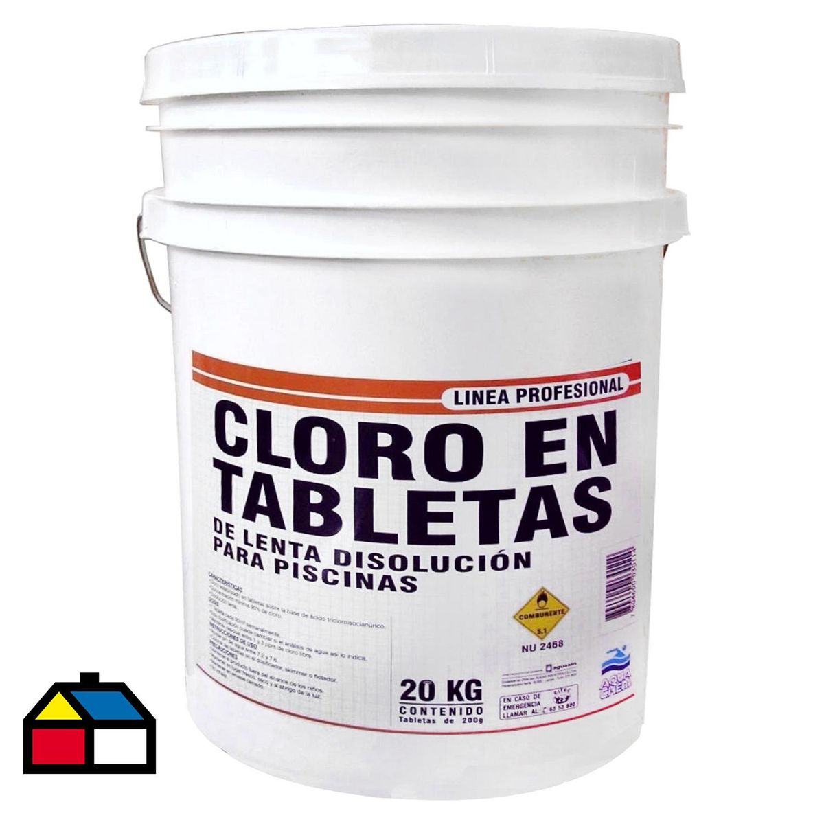 AQUACHEM - Cloro para Piscinas Tableta 20 kg Tineta