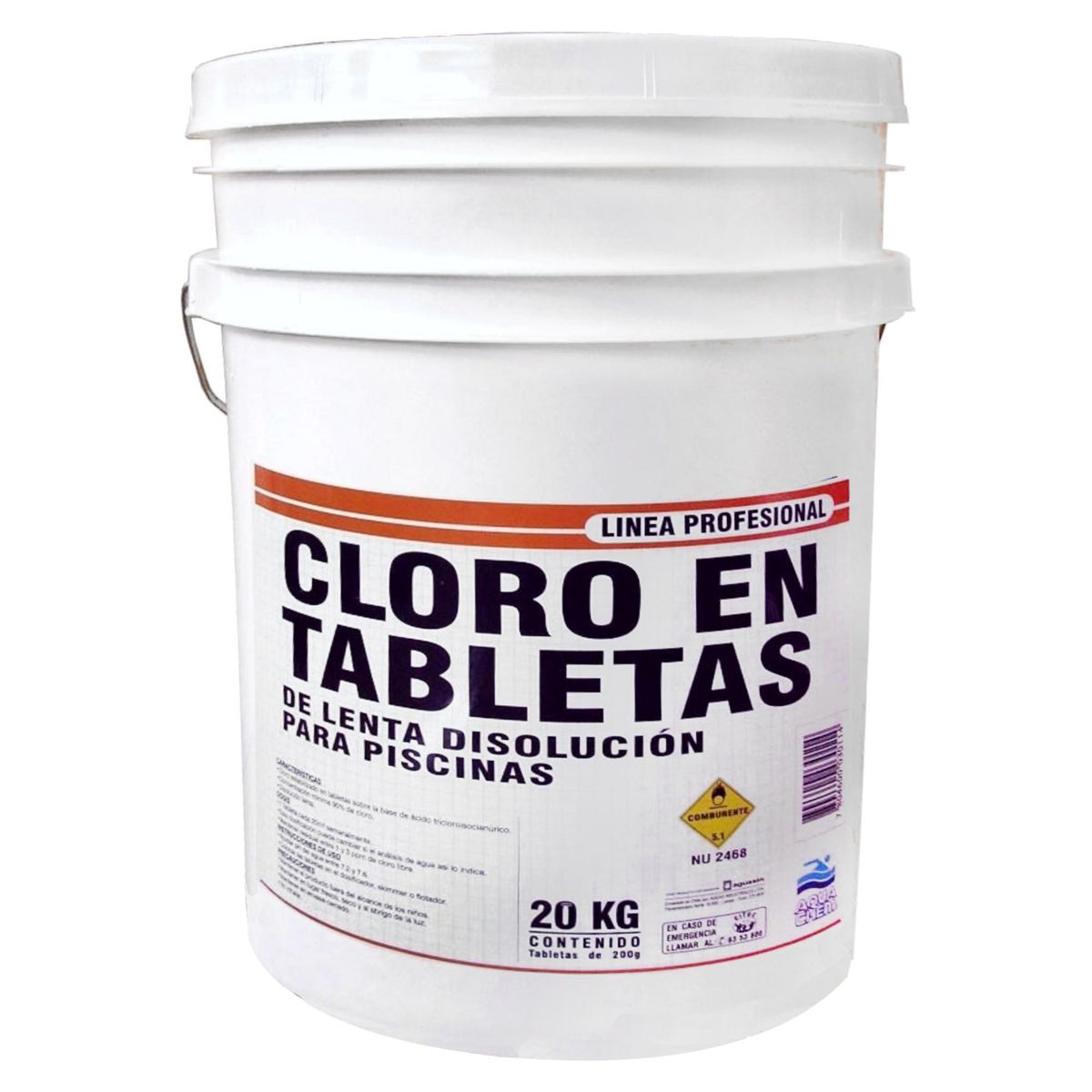 AQUACHEM - Cloro para Piscinas Tableta 20 kg Tineta