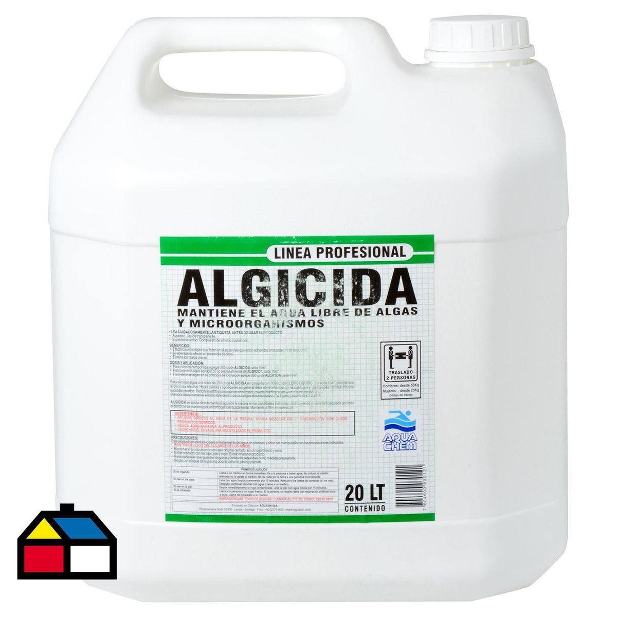 AQUACHEM - Alguicida para Piscina Líquido 20 l Bidón