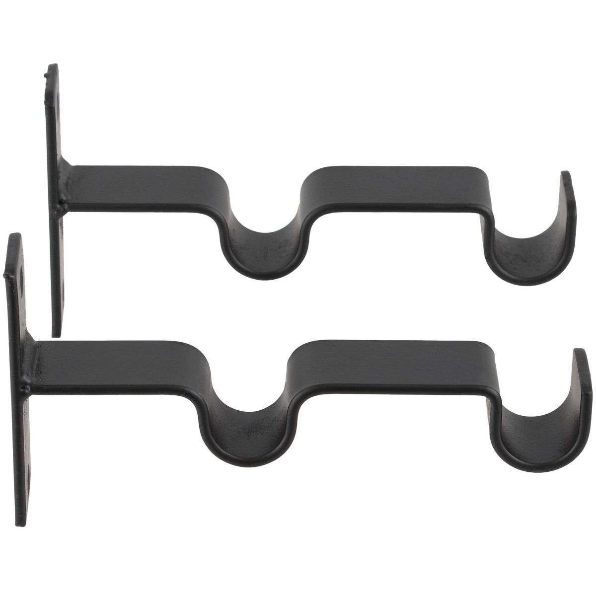 JUST HOME COLLECTION - Set de soportes para barra de cortina 19 mm 2 unidades negro