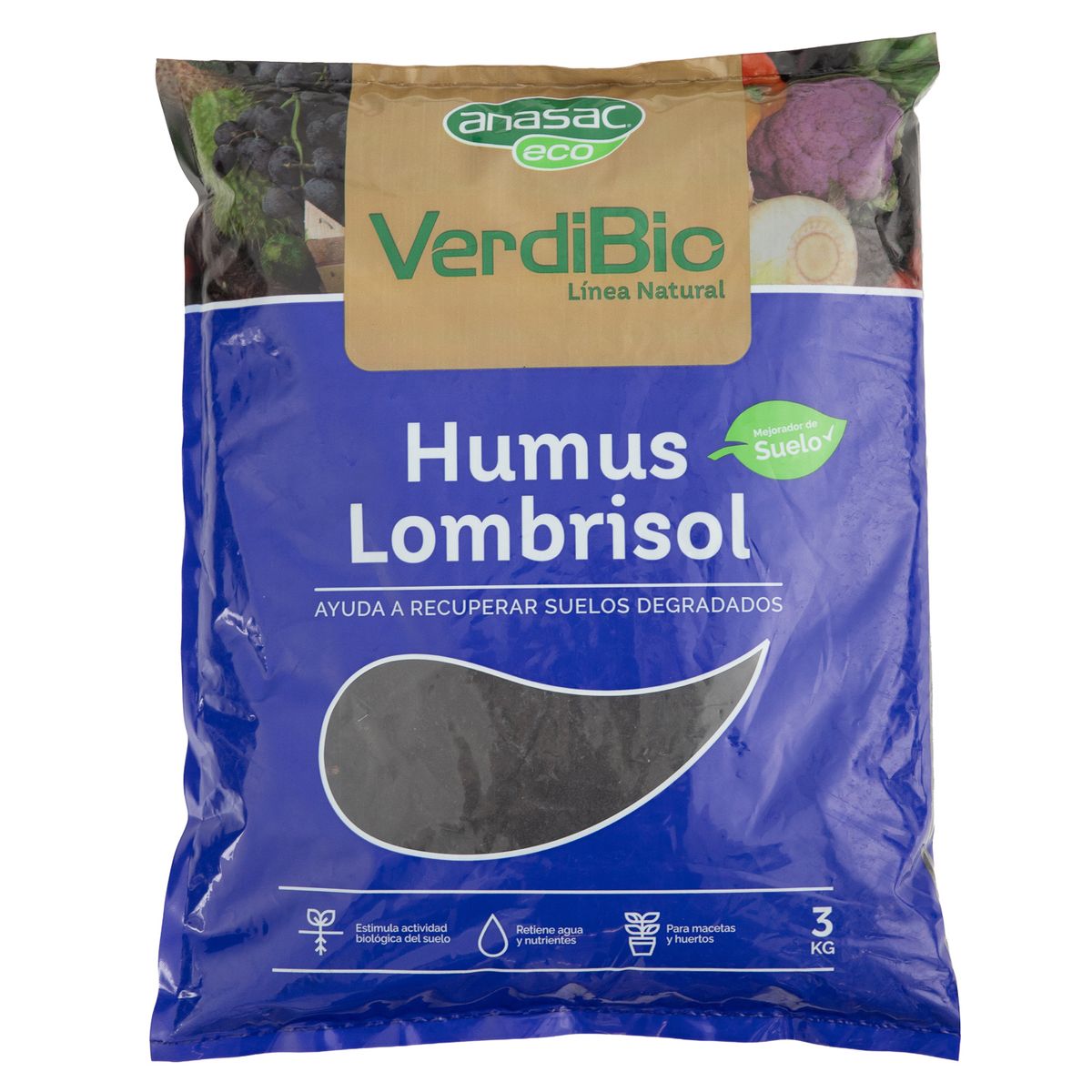 ANASAC - Mejorador de Suelo Humus Lombrisol 3 kg bolsa