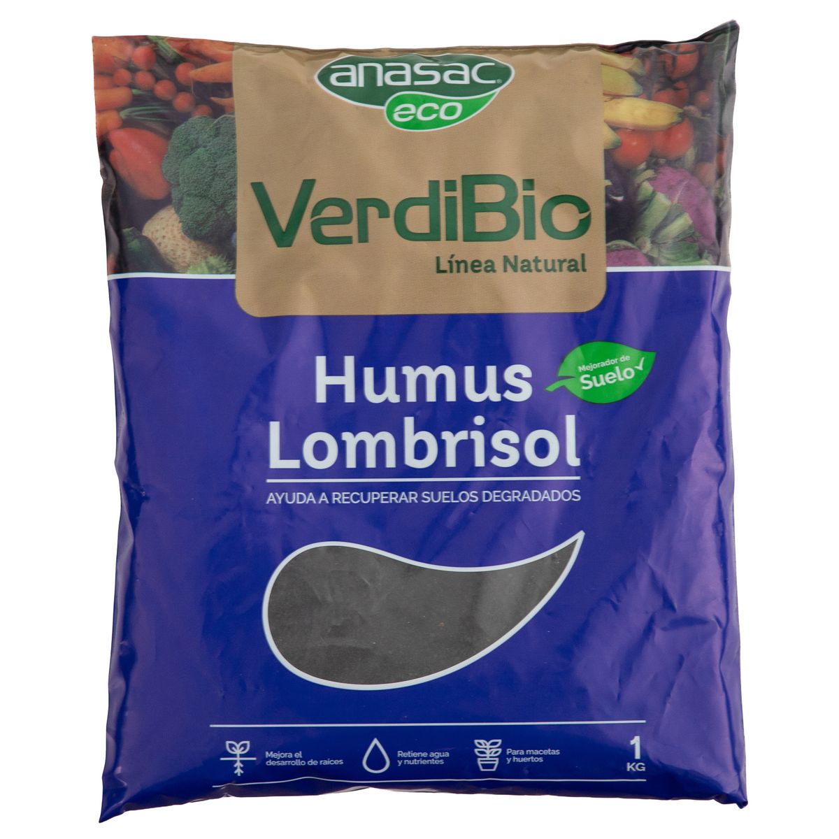 ANASAC - Mejorador de Suelo Humus Lombrisol 1 kg bolsa