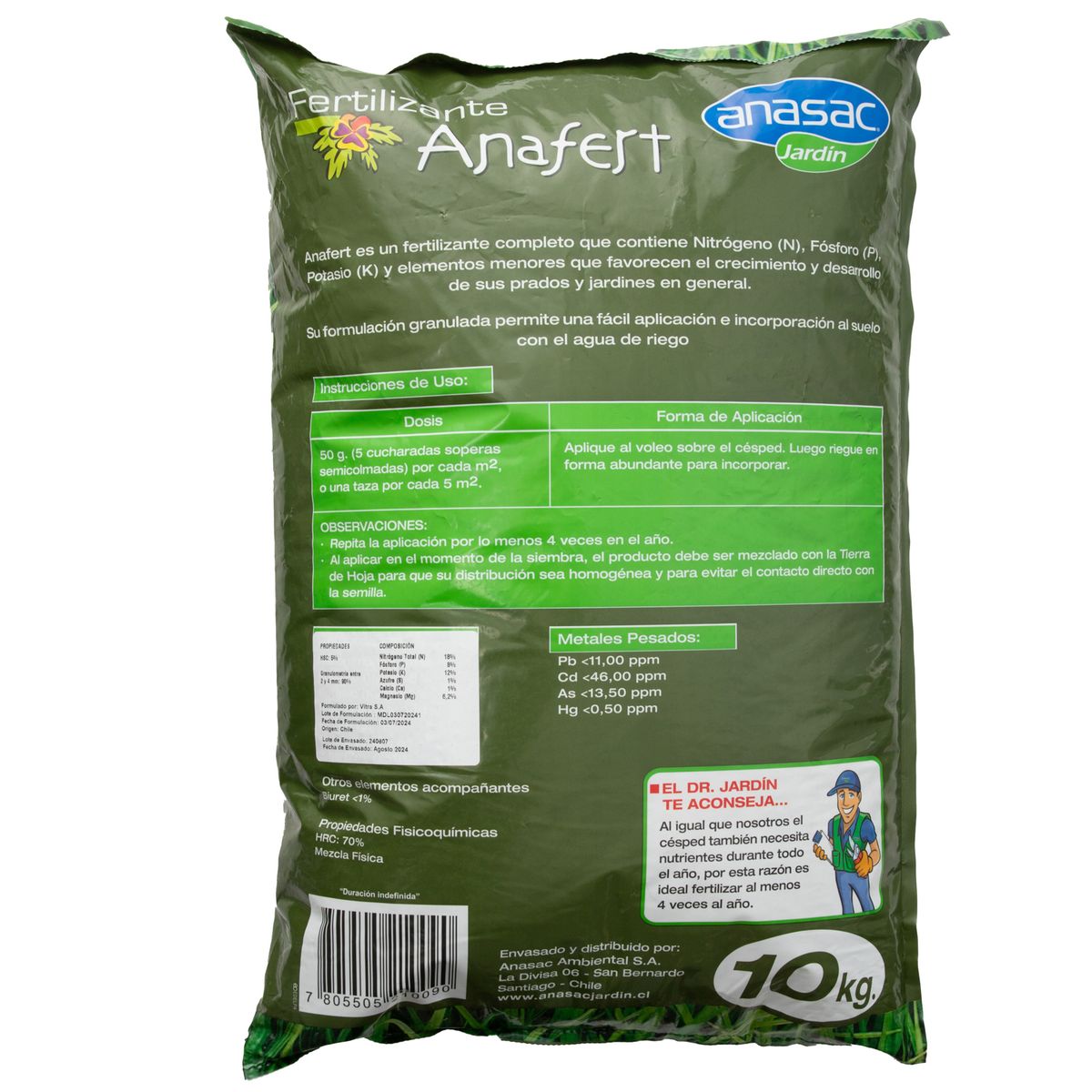 ANASAC - Fertilizante para cesped Anafert 10 kg saco