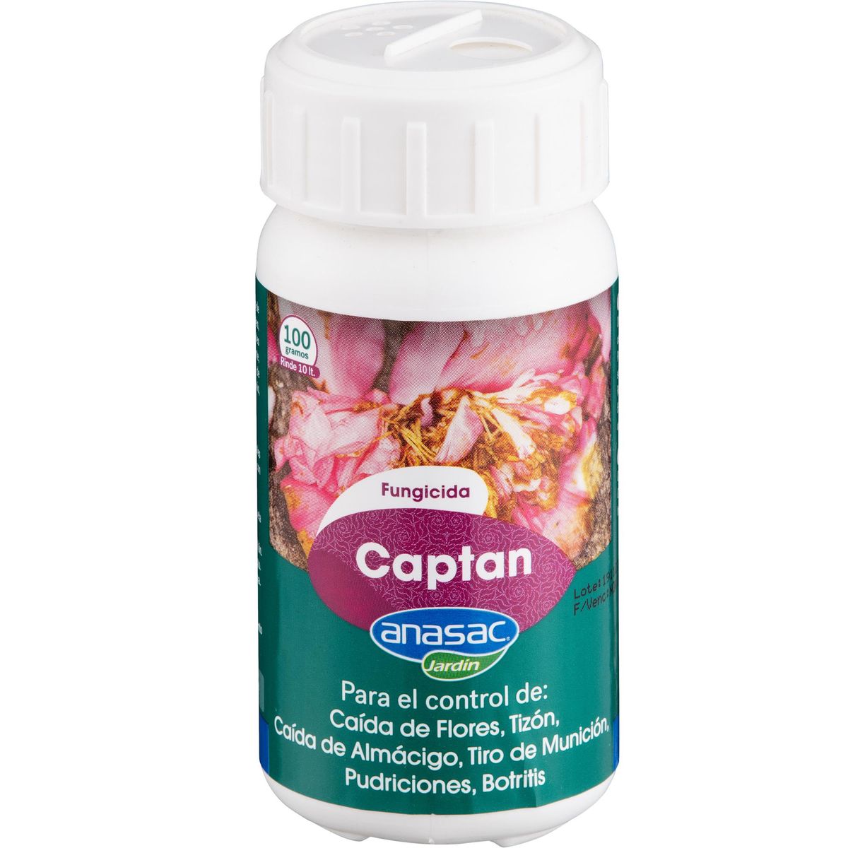 ANASAC - Fungicida para plantas Captan 100 gr frasco