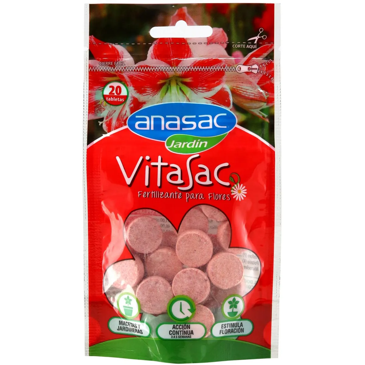 ANASAC - Fertilizante para flores Vitasac 20 unidades pastillas