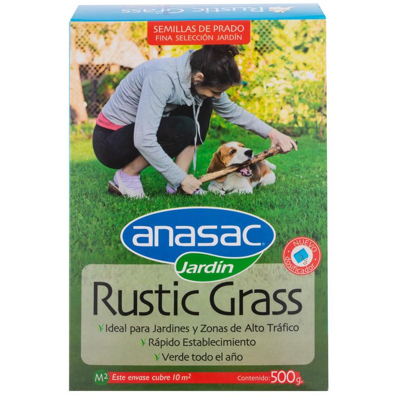 ANASAC - Semilla de Pasto Rustic Grass 500 gr Caja